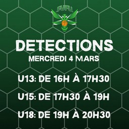 Détection Masculine le 4 mars